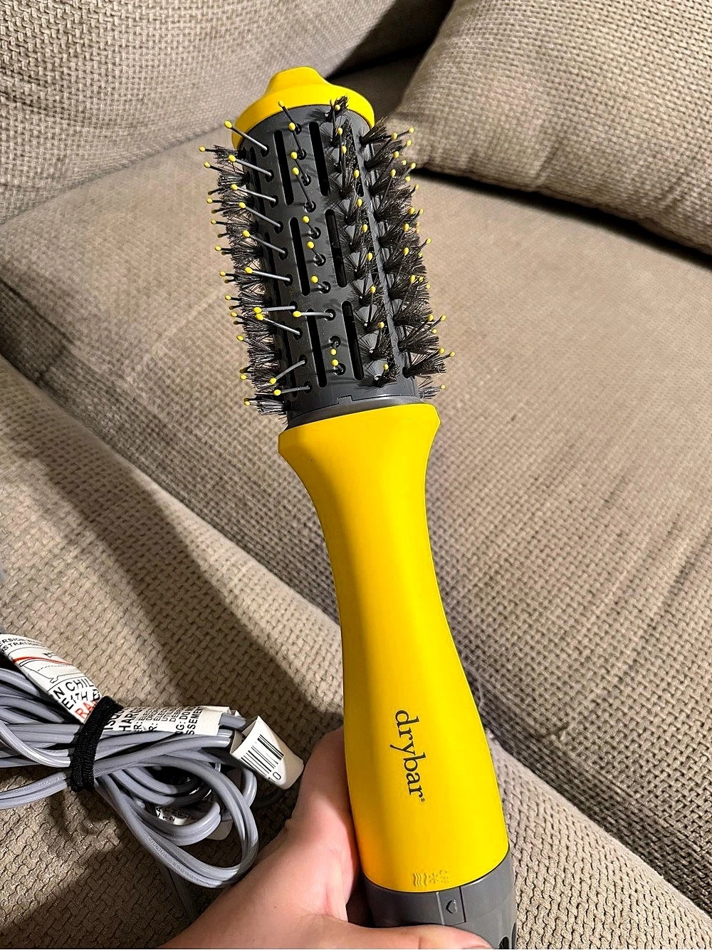 drybar The Single Shot Round Blow-Dryer Brush Yellow & Gray